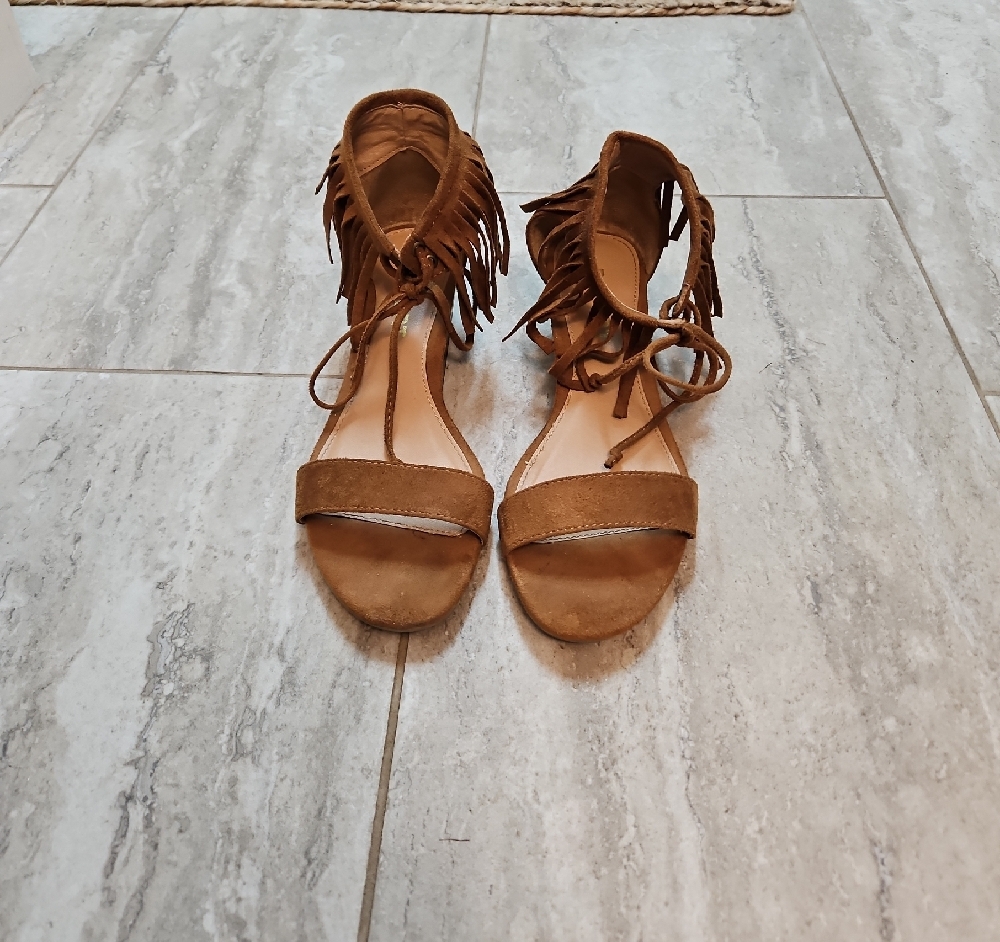 Fringed Tan Sandals